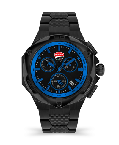 Shop Ducati Corse Men's Motore Chronograph Black Stainless Steel Bracelet Watch 49mm