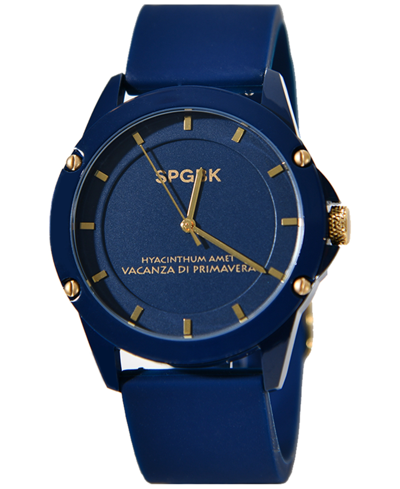 Shop Spgbk Watches Unisex Smith Blue Silicone Strap Watch 44mm In Navy