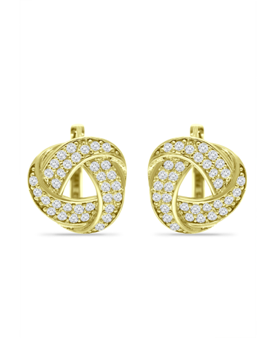 Giani Bernini Cubic Zirconia Love Knot Huggie Hoop Earrings, Sterling Silver Or 18k Gold Over Silver In Gold Over Silver