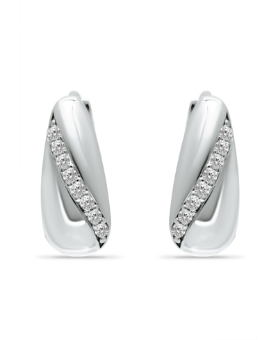 Giani Bernini Cubic Zirconia Huggie Hoop Earrings, Sterling Silver Or 18k Gold Over Silver In Sterling Silver