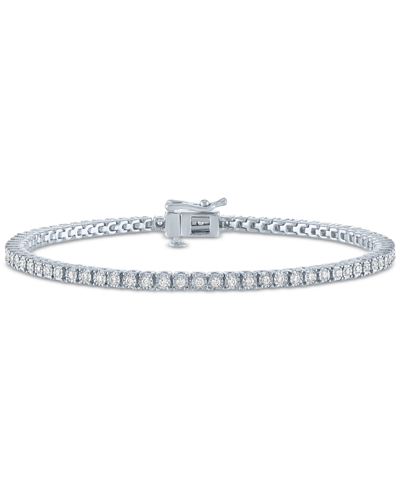 Shop Macy's Diamond Skinny Tennis Bracelet (3/4 Ct. T.w.) In Sterling Silver