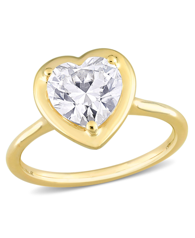 Shop Macy's Moissanite In 10k Gold Heart Solitaire Engagement Ring In Yellow