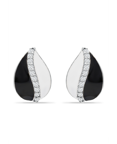 Giani Bernini Cubic Teardrop Huggie Hoop Earrings, Sterling Silver Or 18k Gold Over Silver In Sterling Silver