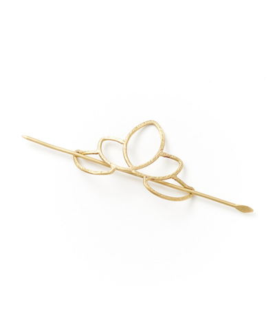 Shop Matr Boomie Lotus Hair Hoop Pin In Brass