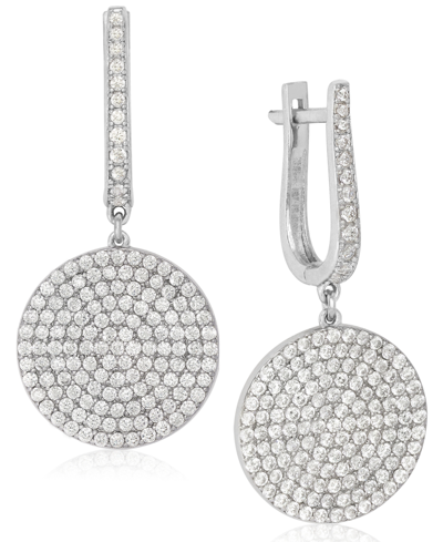Shop Rhona Sutton Sterling Silver Crystal Disc Medallion Drop Earring In Black