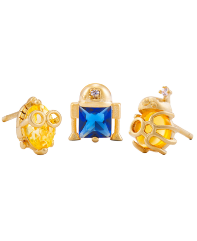 Shop Girls Crew Star Wars Droids Stud Earring Set In Gold-plated
