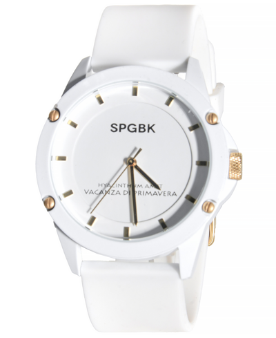 Shop Spgbk Watches Unisex Edgewood White Silicone Strap Watch 44mm