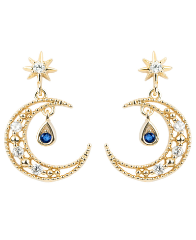 Shop Girls Crew Blue Moon Earrings In Gold-plated