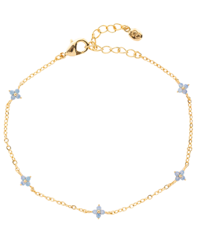Shop Girls Crew Blue Blossom Love Bracelet In Gold-plated