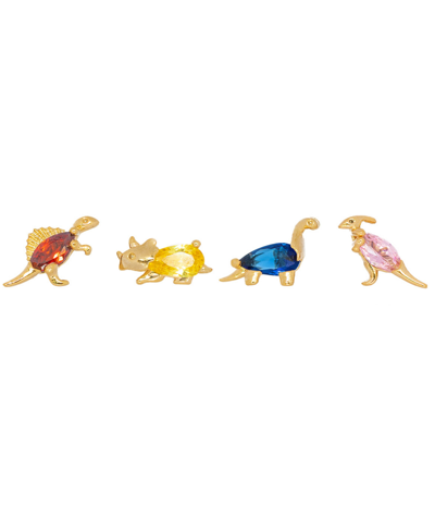 Shop Girls Crew Dinosaur Dance Stud Earrings Set In Gold-plated