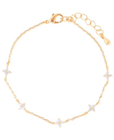 Shop Girls Crew Shimmer Blossom Bracelet In Gold-plated
