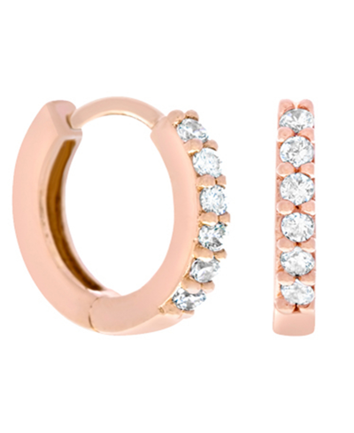 Shop Girls Crew Cubic Mini Hoop Earrings In Rose Gold-plated