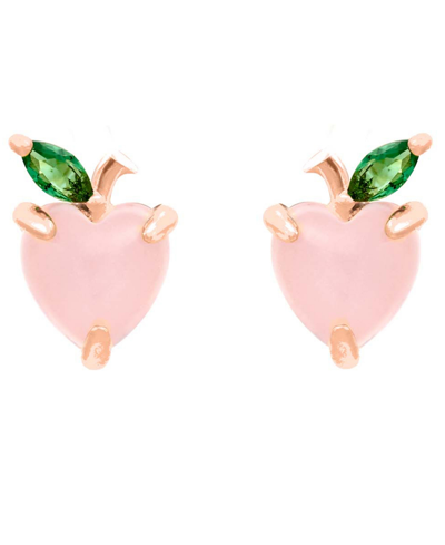 Shop Girls Crew Peach Stud Earrings In Rose Gold-plated