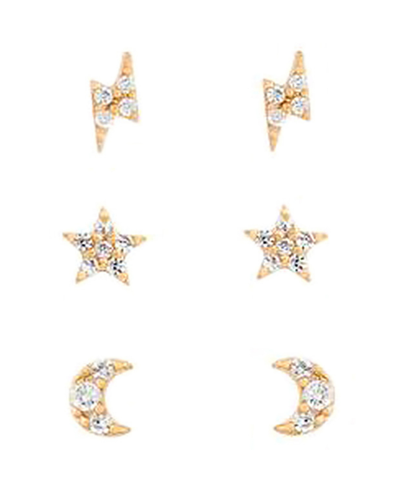 Shop Girls Crew Teeny Tiny Galaxy Stud Earrings Set In Rose Gold-plated