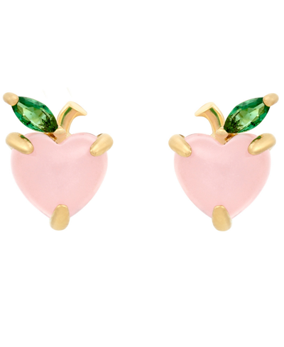 Shop Girls Crew Peach Stud Earrings In Gold-plated