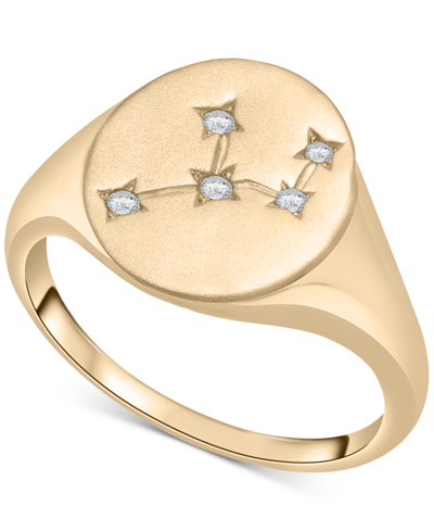 Shop Wrapped Diamond Virgo Constellation Ring (1/20 Ct. T.w.) In 10k Gold, Created For Macy's In Yellow Gold
