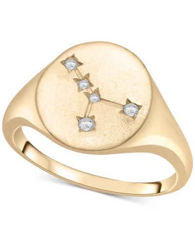 Shop Wrapped Diamond Cancer Constellation Ring (1/20 Ct. T.w.) In 10k Gold, Created For Macy's In Yellow Gold