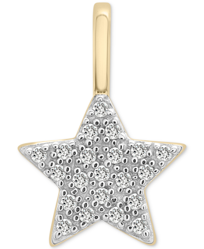 Shop Wrapped Diamond Star Charm Pendant (1/20 Ct. T.w.) In 10k Gold, Created For Macy's In Yellow Gold