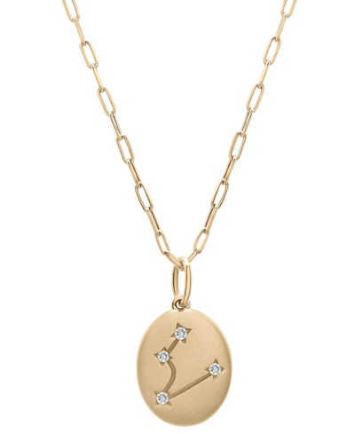 Shop Wrapped Diamond Pisces Constellation 18" Pendant Necklace (1/20 Ct. Tw) In 10k Yellow Gold, Created For Macy