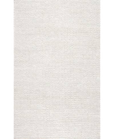 Nuloom Textures Handwoven Caryatid Solid 5' X 8' Area Rug In Off White