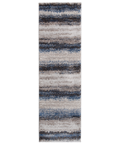 Km Home Leisure Bay 2'3" X 7'7" Runner Area Rug In Sea Blue