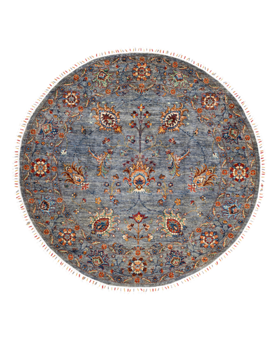 Shop Adorn Hand Woven Rugs Tribal M1971 6' X 6' Round Area Rug In Gray