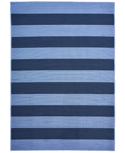 Shop Northern Weavers Vera Awning Stripe 6'7" X 9'6" Area Rug In Blue/navy