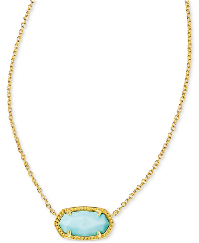 Shop Kendra Scott 14k Gold Plated Elisa Pendant Necklace In Lt Blue Ma