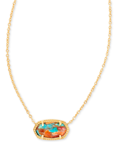 Shop Kendra Scott 14k Gold Plated Elisa Pendant Necklace In Brght Yell