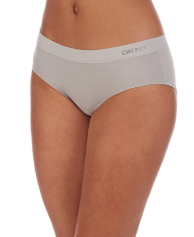 Shop Dkny Litewear Cut Anywear Logo-printed Hipster Underwear Dk5028 In Pearl Cream