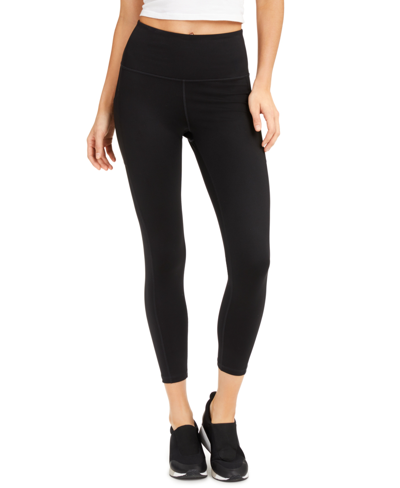 Shop Id Ideology Women's Compression High-waist Side-pocket 7/8 Length Leggings, Created For Macy's In Deep Black