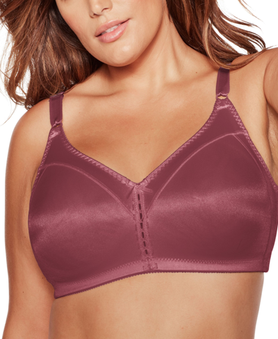 Bali Double Support Tailored Wireless Lace Up Front Bra 3820 In Rustic  Berry Red