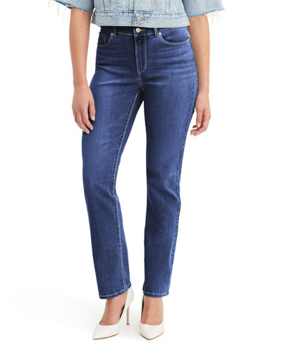 Shop Levi's Women's Classic Straight-leg Jeans In Short Length In Lapis Dark Horse