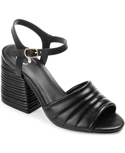 Shop Journee Collection Women's Charmaine Block Heel Sandals In Black