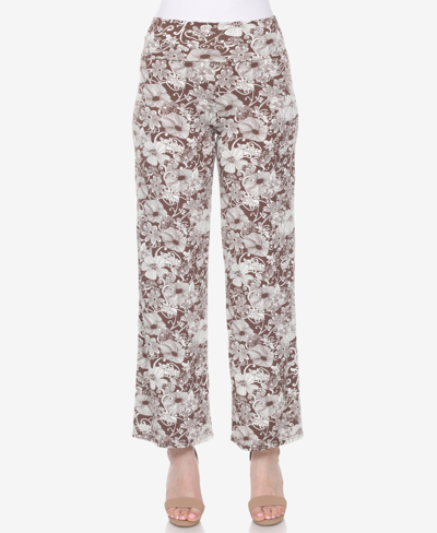 Shop White Mark Women's Floral Paisley Palazzo Pants In Brown