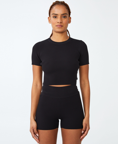 Shop Cotton On Body Women's Active Knit T-shirt In Black