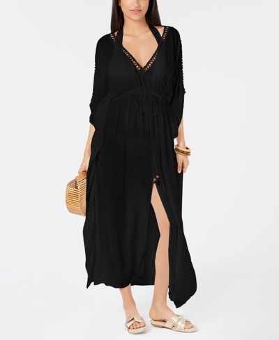 Shop Raviya Crocheted Maxi-dress Cover-up Women's Swimsuit In Black