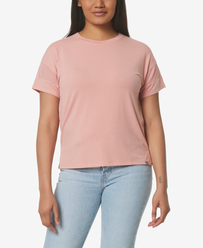 Shop Marc New York Women's Performance Short Sleeve Boxy With Mesh T-shirt In Dusty Rose