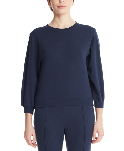 Shop Marc New York Women's Performance 3/4 Puff Sleeve Pullover Top In Midnight
