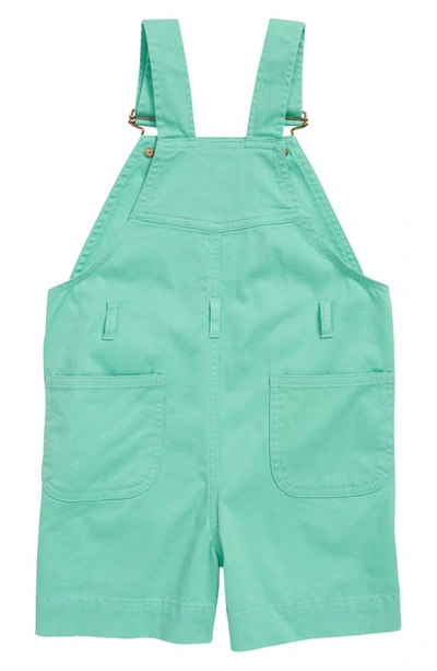 Shop Dotty Dungarees Kids' Mint Stretch Cotton Shortalls In Green