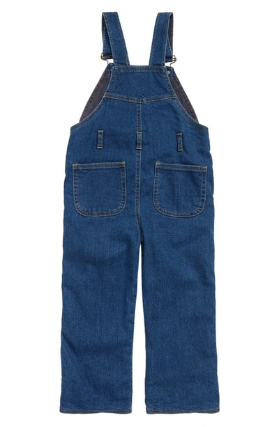 Shop Dotty Dungarees Kids' Stonewash Stretch Cotton Denim Overalls In Blue