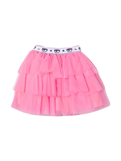 Shop Chiara Ferragni Pink Skirt Girl . In Rosa