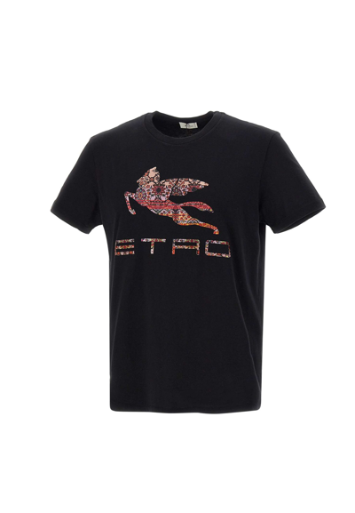 Shop Etro Cotton T-shirt In Black