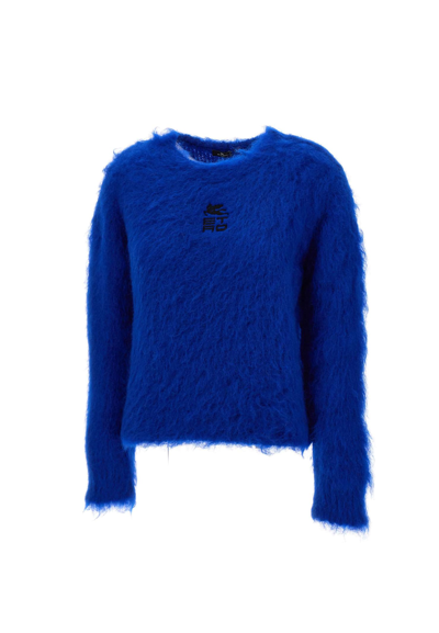 Shop Etro Mohair Sweater In Blue