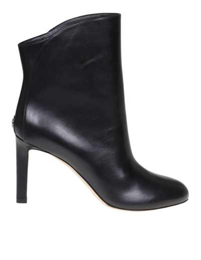 Jimmy Choo Karter Ab 85 Ankle Boot In Black Leather In Black
