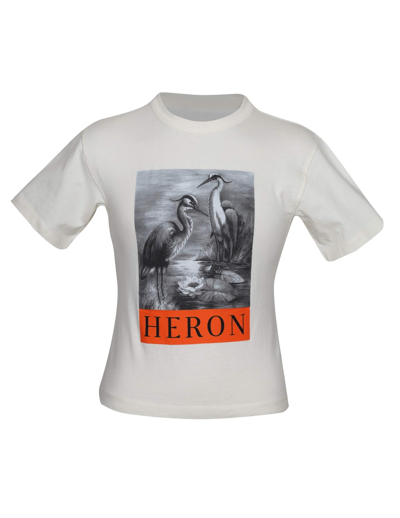 Shop Heron Preston T-shirt In Cotton With Print In White