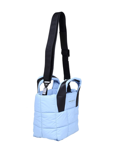 Shop Veecollective Vee Collective Mini Porter Tote Bag In Fabric Quilted In Sky