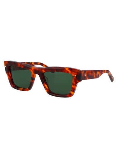 Shop Valentino Xxii Sunglasses In Honey Tortoise W/ Dark Green