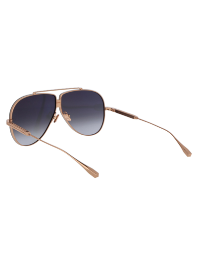 Shop Valentino Xvi Sunglasses In Rose Gold W/ Dark Grey Black Flash Mirror