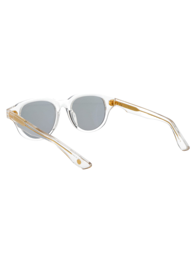 Shop Dita Telehacker Sunglasses In 03 Crystal Clear - Yellow Gold W/ Grey